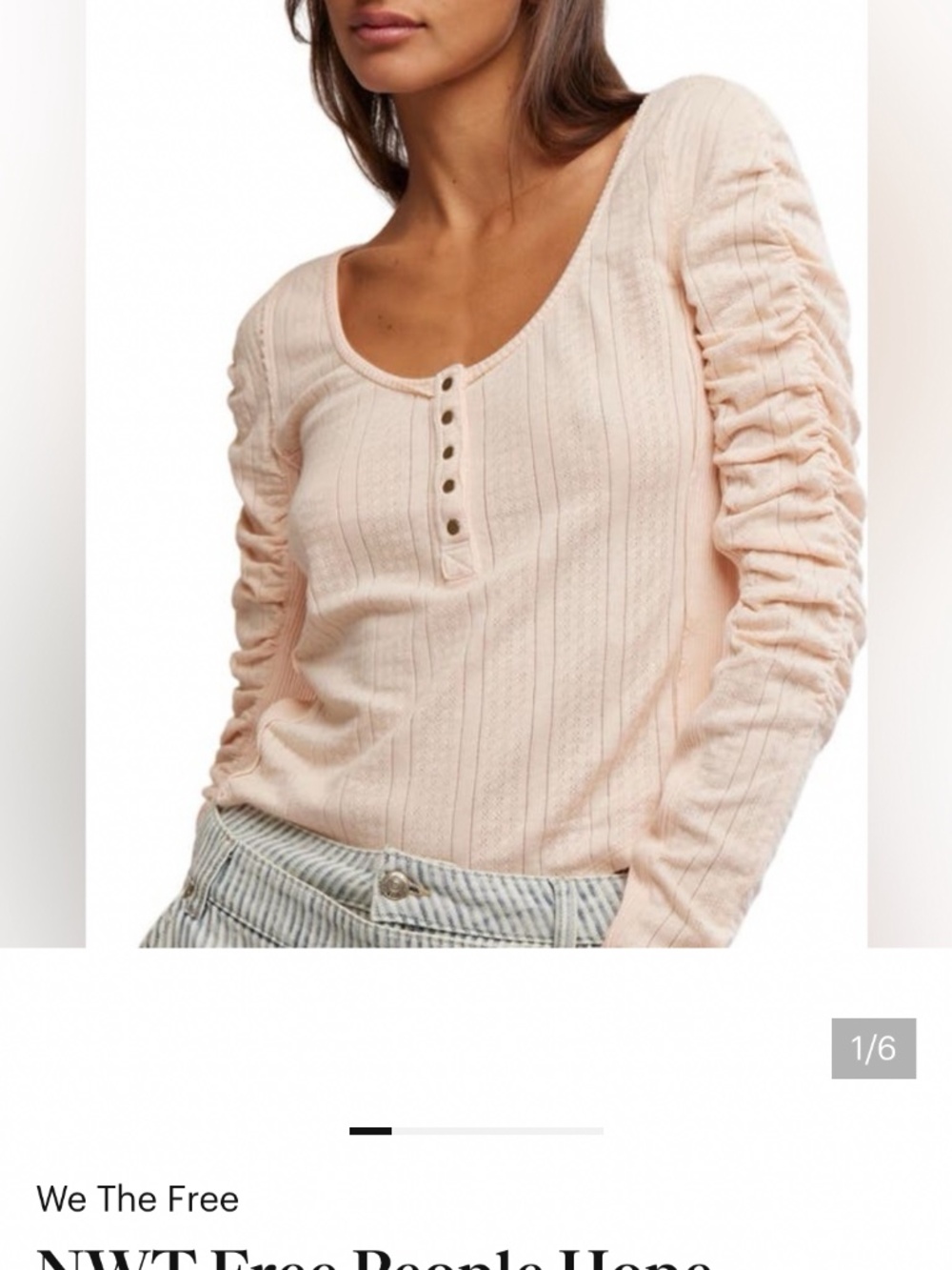 NWOT FREE PEOPLE HOPE HENLEY SMALL
